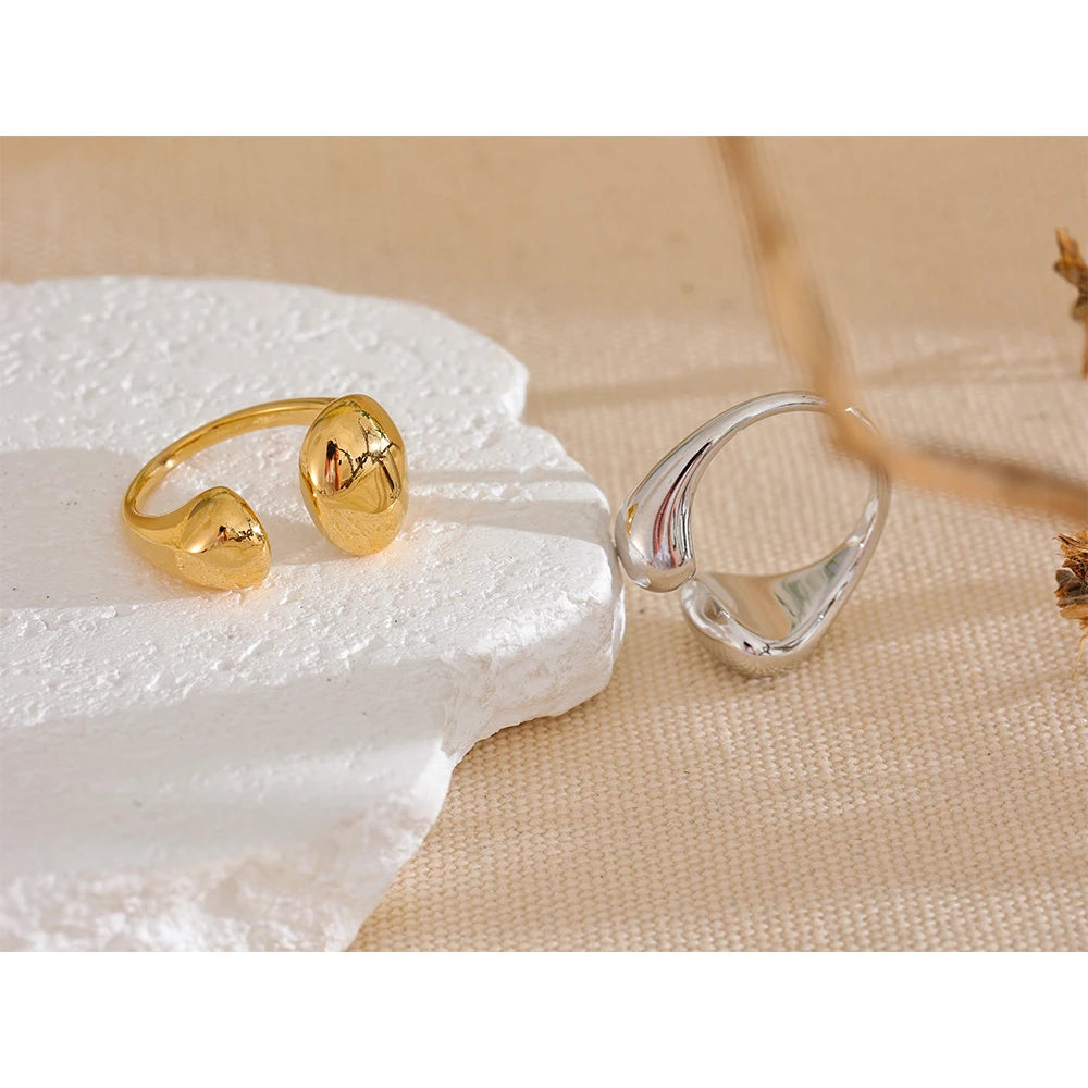 Merle bönring, ring, tål vatten, rostfritt stål 316L med guld- eller silverfärgad PVD-finish, Lark & Reed, bild 6
