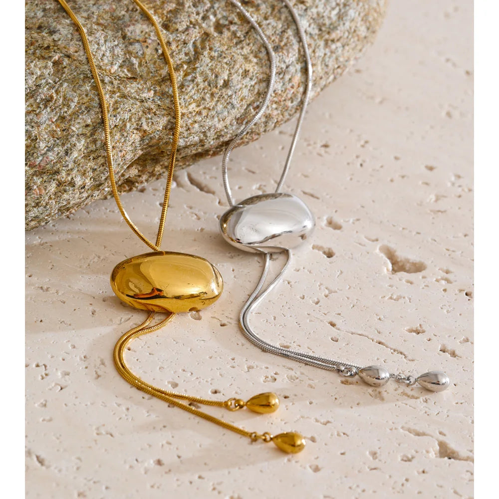 Ebba Bolo Necklace, waterproof necklace in 316L stainless steel with a gold or silver-tone PVD finish by Lark & Reed, view 2