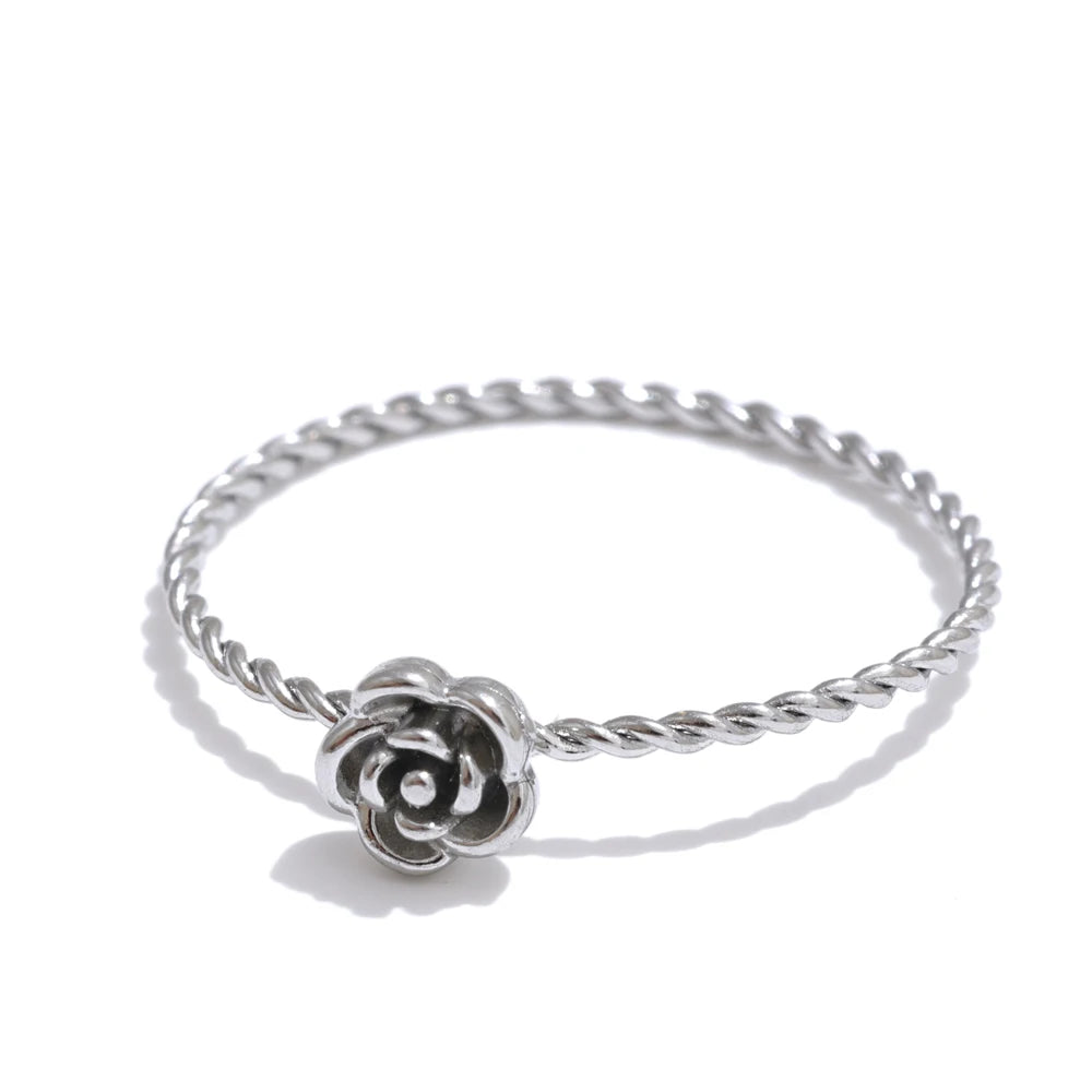 Karin snoet rosering, ring, tåler vand, rustfrit stål 316L med guld- eller sølvfarvet PVD-belægning, Lark & Reed, billede 8
