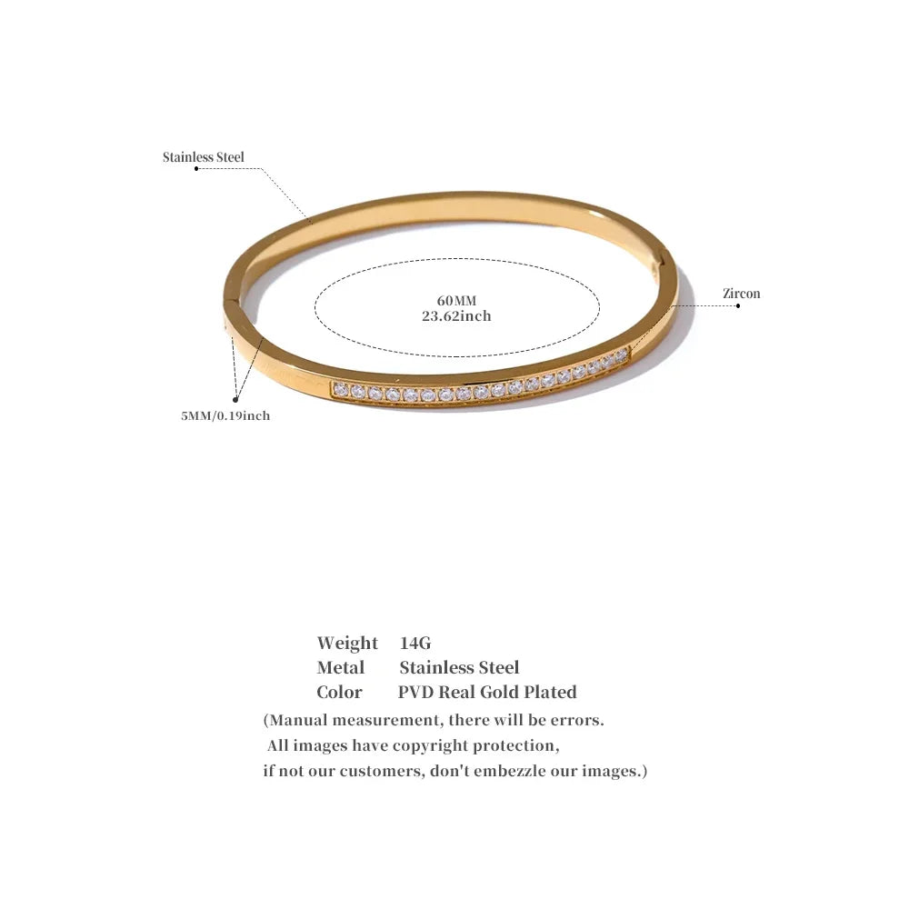 Evora armring med zirkonia, armbånd, tåler vand, rustfrit stål 316L med guld- eller sølvfarvet PVD-belægning, Lark & Reed, billede 6