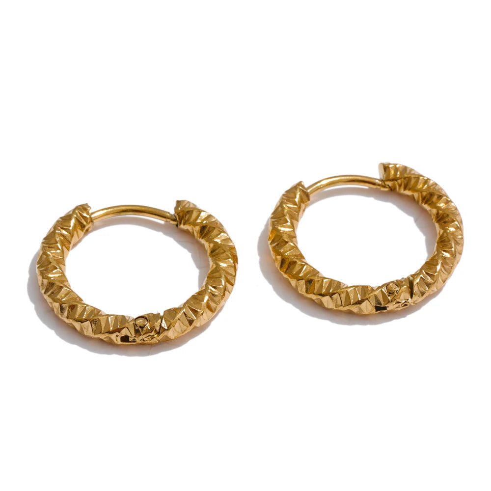Rhea Textured Hoops
