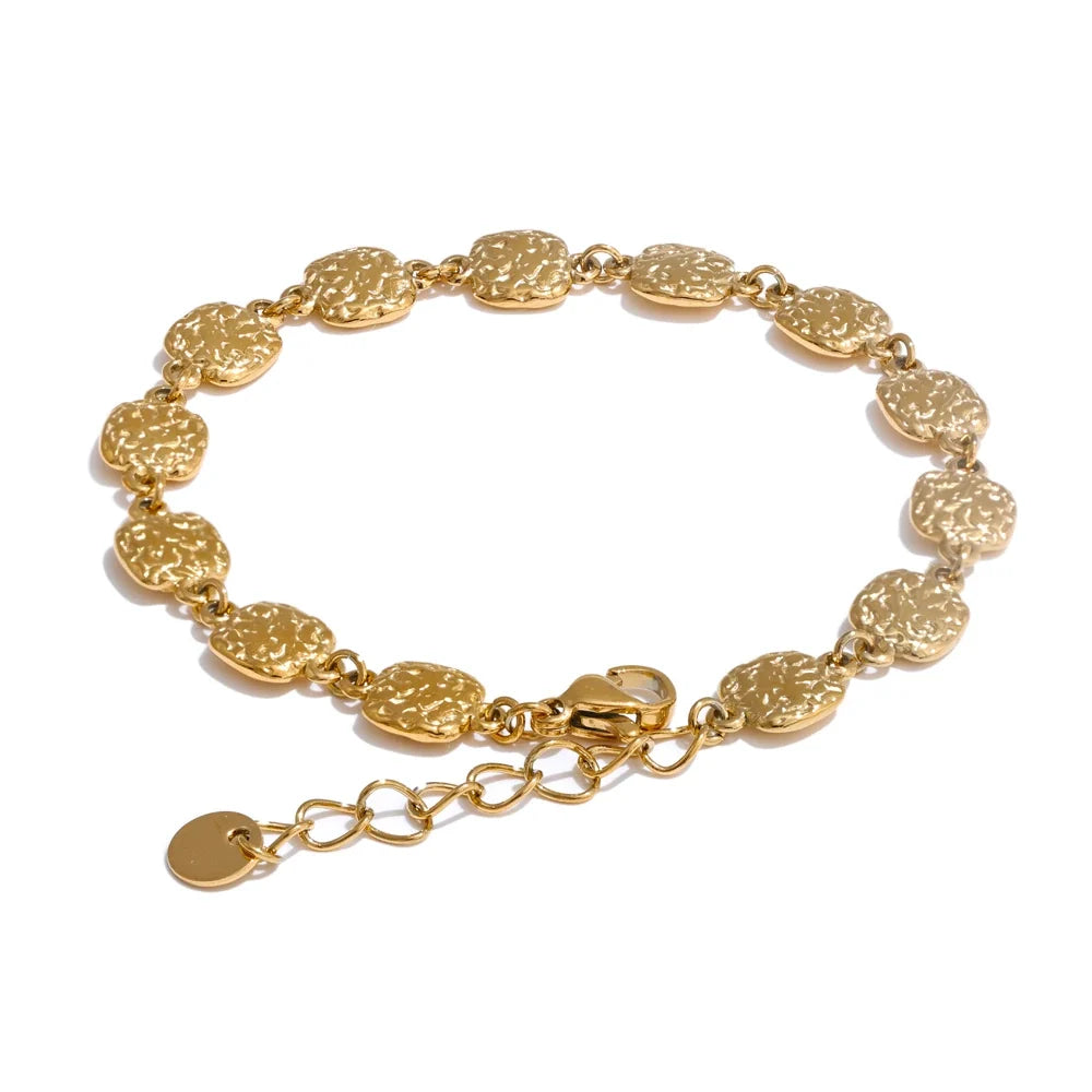 Delft Münz-Armband, Armband, wasserfest, 316L-Edelstahl mit gold- oder silberfarbener PVD-Beschichtung, Lark & Reed