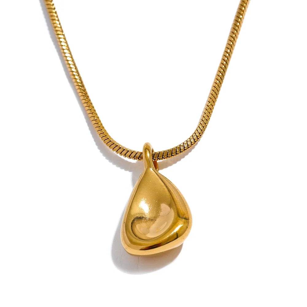 Elke Tropfen-Anhänger, Halskette, wasserfest, 316L-Edelstahl mit gold- oder silberfarbener PVD-Beschichtung, Lark & Reed
