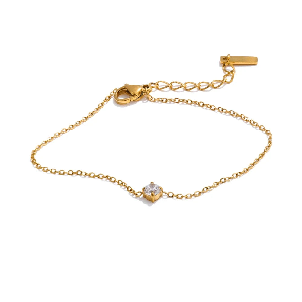 Fanny Zartes Kristall-Armband, Armband, wasserfest, 316L-Edelstahl mit gold- oder silberfarbener PVD-Beschichtung, Lark & Reed