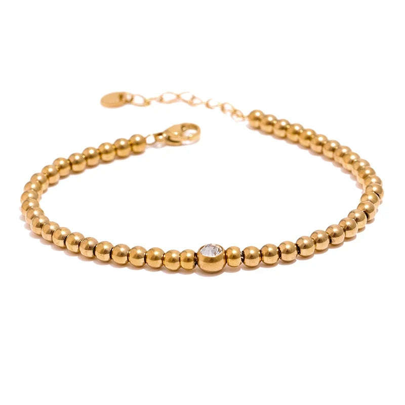 Lund Kugel-Armband, Armband, wasserfest, 316L-Edelstahl mit gold- oder silberfarbener PVD-Beschichtung, Lark & Reed