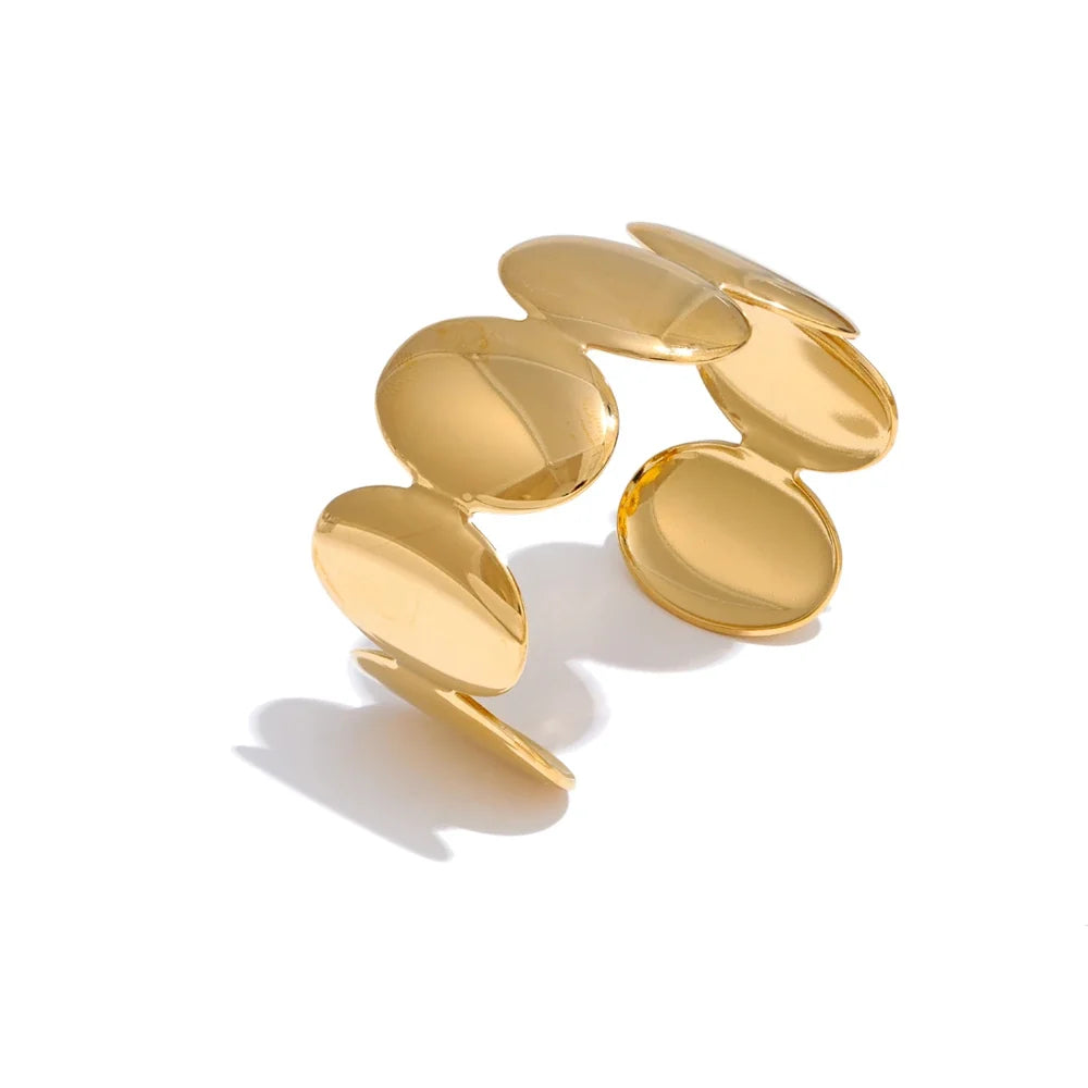 Odense Scheiben-Armspange, Armband, wasserfest, 316L-Edelstahl mit gold- oder silberfarbener PVD-Beschichtung, Lark & Reed