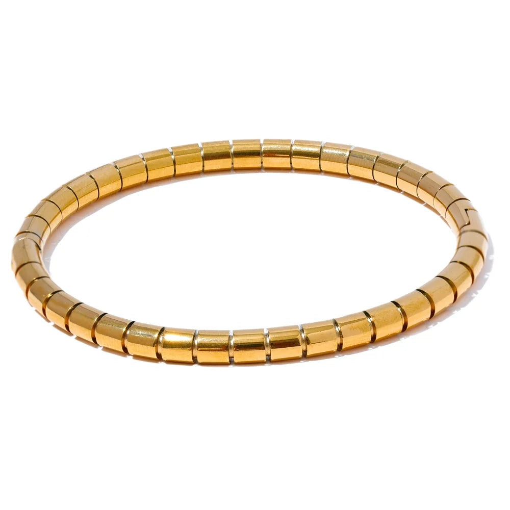 Utrecht Geschwungener Armreif, Armband, wasserfest, 316L-Edelstahl mit gold- oder silberfarbener PVD-Beschichtung, Lark & Reed